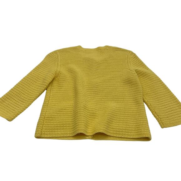 CYNTHIA STEFFE Yellow Cotton Knit Jeweled 3/4 Sleeve Cardigan Women's Sz XS - Picture 2 of 7
